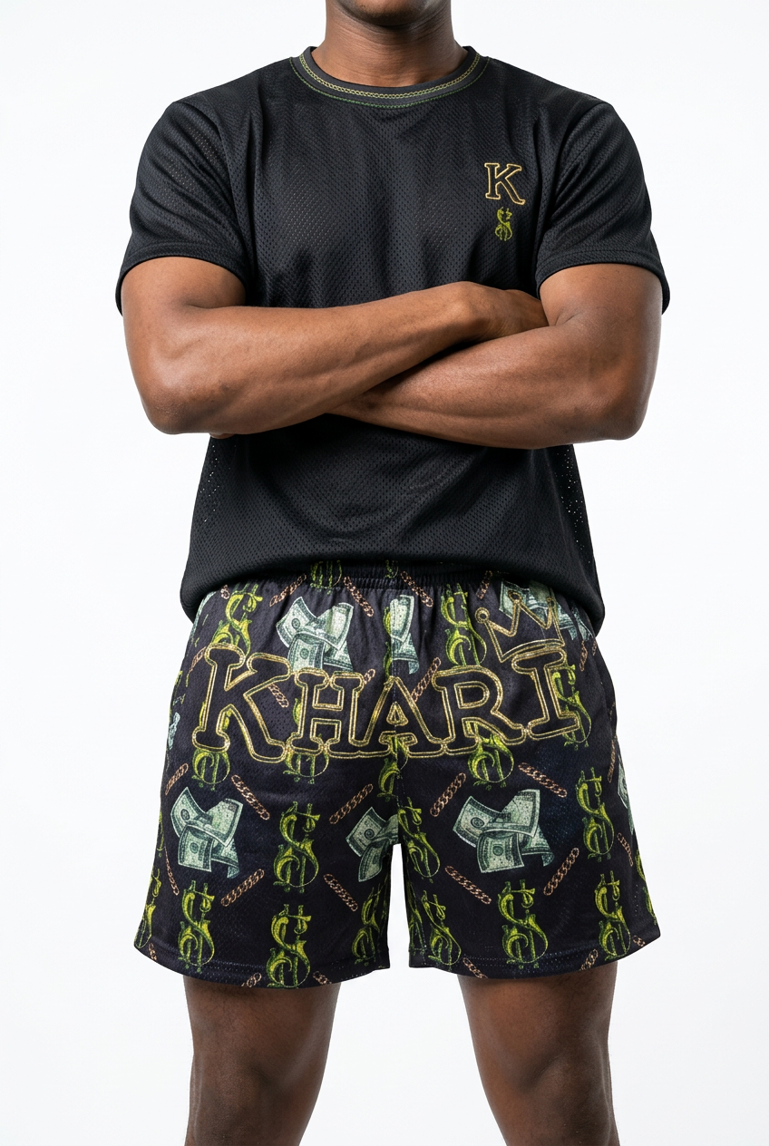 Khari Brand “Money Matters” pajama shorts